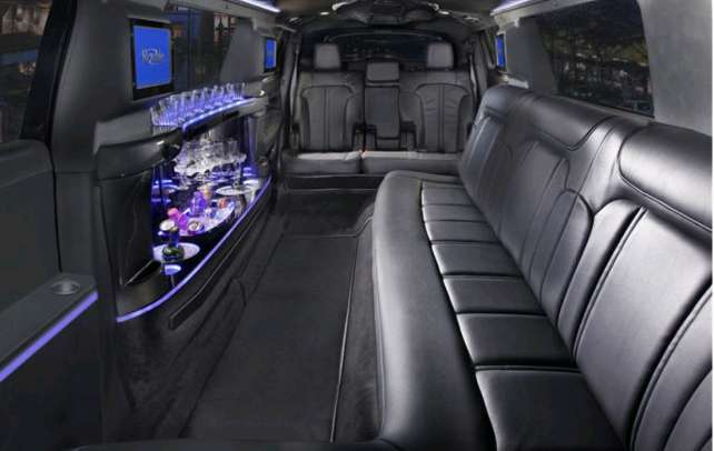 Interior Lincoln MKT 10 Passenger stretch limo for service in Las Vegas