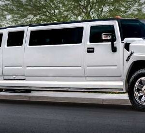 Luxury white stretch Hummer party limo